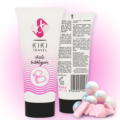 KIKÍ Travel Lubricante Sabor A Chicle 50 Ml – Lubricante Suave Para Placer Sensorial