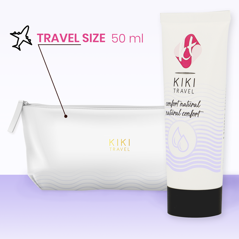 KIKÍ Travel Natural Comfort Gliding Gel 50 ml – Lubrificante a base d'acqua dalla consistenza setosa