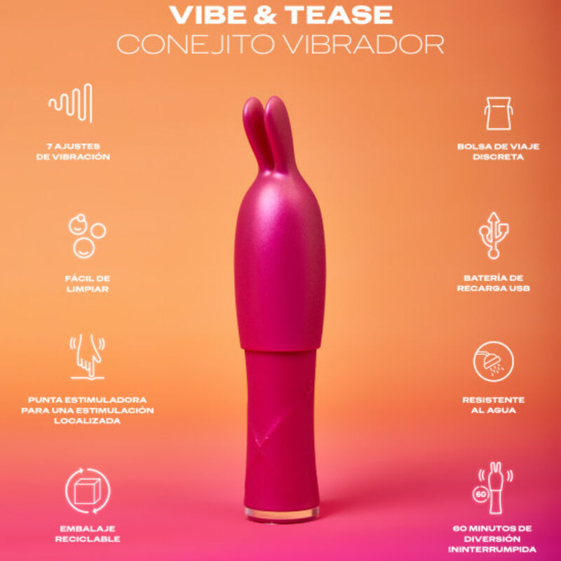 DUREX Vibe &amp; Tease – Vibratore ricaricabile con punta stimolante per un piacere intenso