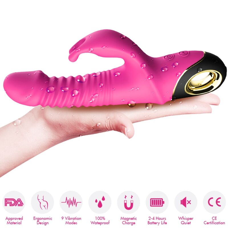 Comprar ARMONY Zing Dildo Vibrador Rabbit Fucsia – Vibrador Recargable Con Diseño Ergonómico Para Placer Inigualable-Noxtic