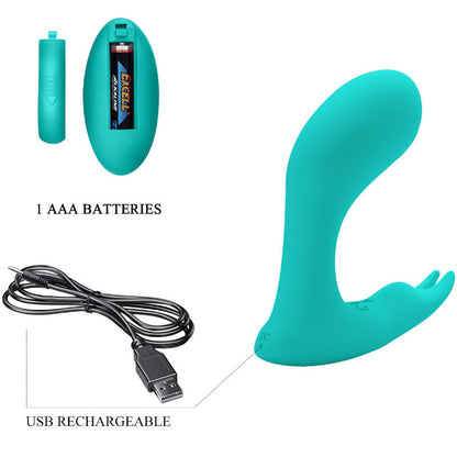 PRETTY LOVE - IDABELLE VIBRATION &amp; PULSATION REMOTE CONTROL BLUE