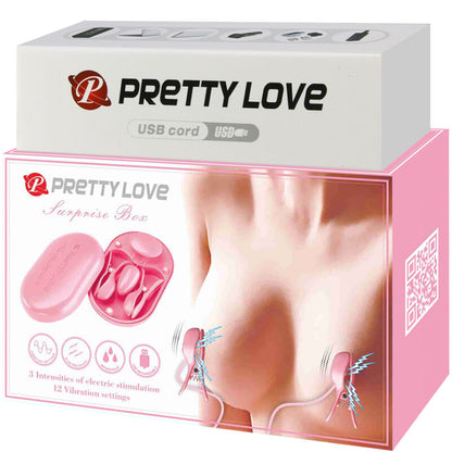Pinzette elettrostimolanti rosa Pretty Love Surprise Box – Stimolazione sensoriale con stile elegante