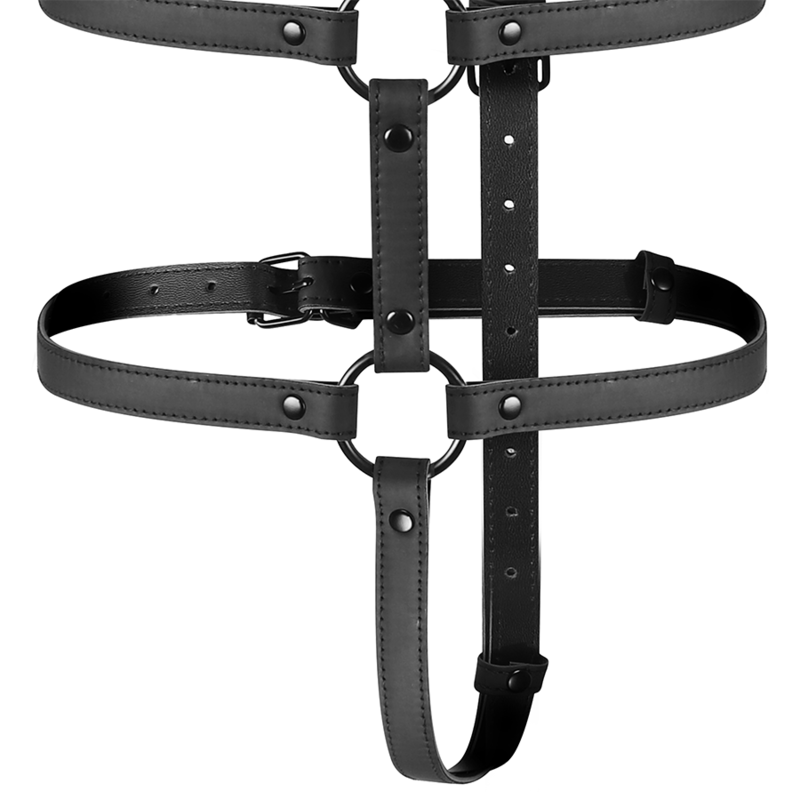 FETISH SUBMISSIVE BONDAGE - ADJUSTABLE TORSO AND ARMS HARNESS