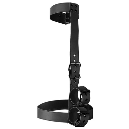 FETISH SUBMISSIVE BONDAGE - NECK AND WRIST BANDS BODY RESTRAINT SET