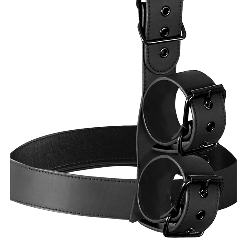 FETISH SUBMISSIVE BONDAGE - NECK AND WRIST BANDS BODY RESTRAINT SET
