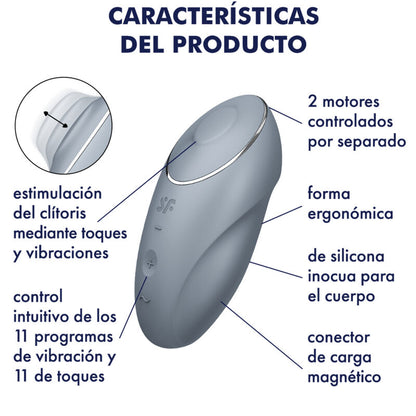 SATISFYER - TAP &amp; CLIMAX 1 RED LAY-ON VIBRATOR