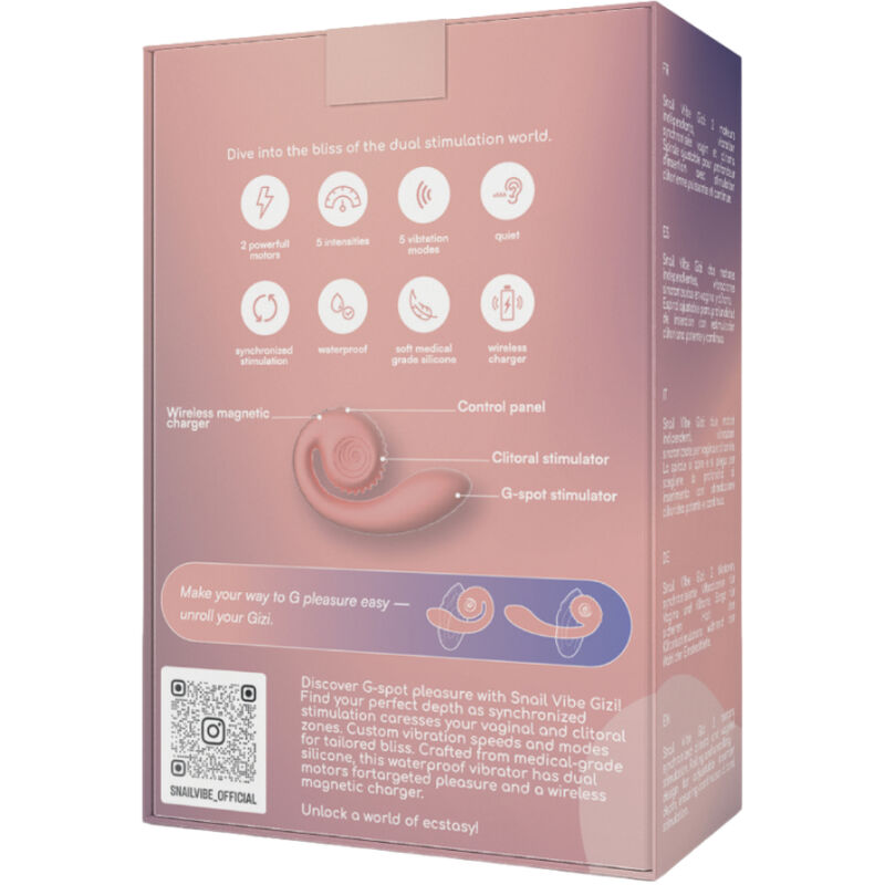 Snail Vibe Gizi Dual Stimulator Rosa – Stimolatore dal Design Ergonomico e Curvo