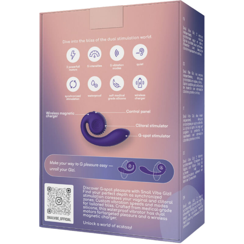 Snail Vibe Gizi Dual Stimulator Rosa – Stimolatore dal Design Ergonomico e Curvo