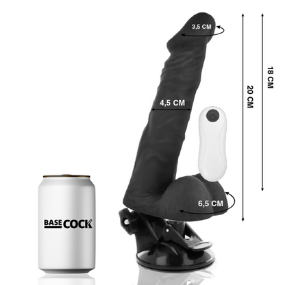 BASECOCK - ARTICULABLE REALISTIC VIBRATOR NATURAL REMOTE CONTROL 20 CM -OR- 4.5 CM