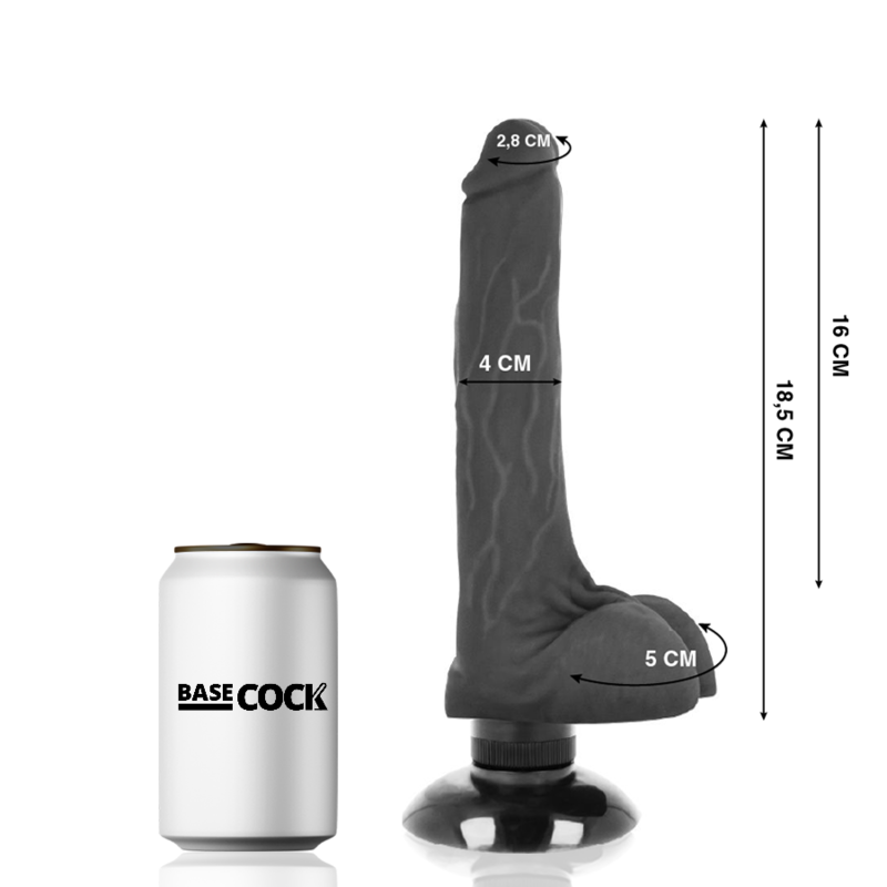 BASECOCK Vibrador Realista 2 en 1 Natural 18.5 cm – Versatilidad Y Realismo Para Una Experiencia Única