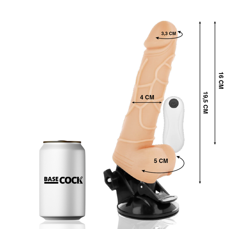 Basecock Vibrador Realista Control Remoto 19.5 Cm – Diseño Realista Para Placer Intenso