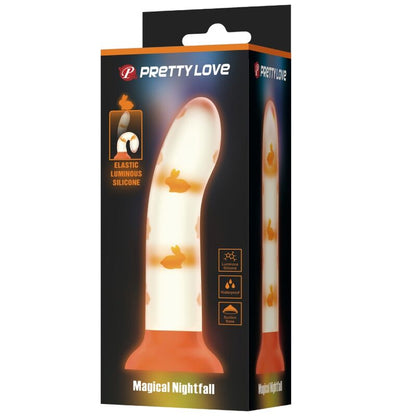 PRETTY LOVE Magical Nightfall Orange – Dildo luminoso in silicone per il divertimento notturno