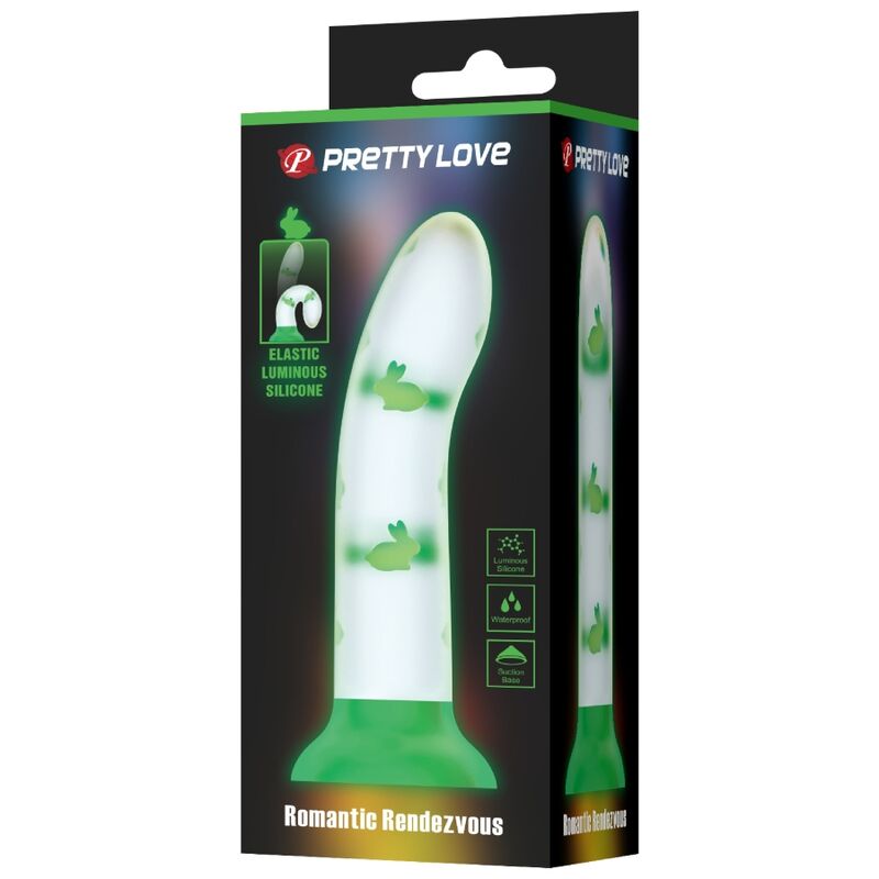 PRETTY LOVE Magical Nightfall Dildo Verde – Silicone di alta qualità con effetto luminoso per il divertimento al buio