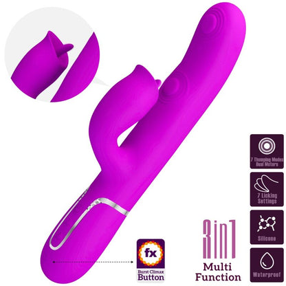 Pretty Love Vibrador Rabbit Con Licking Fucsia – 7 Modos De Estimulación Para Placer Dual