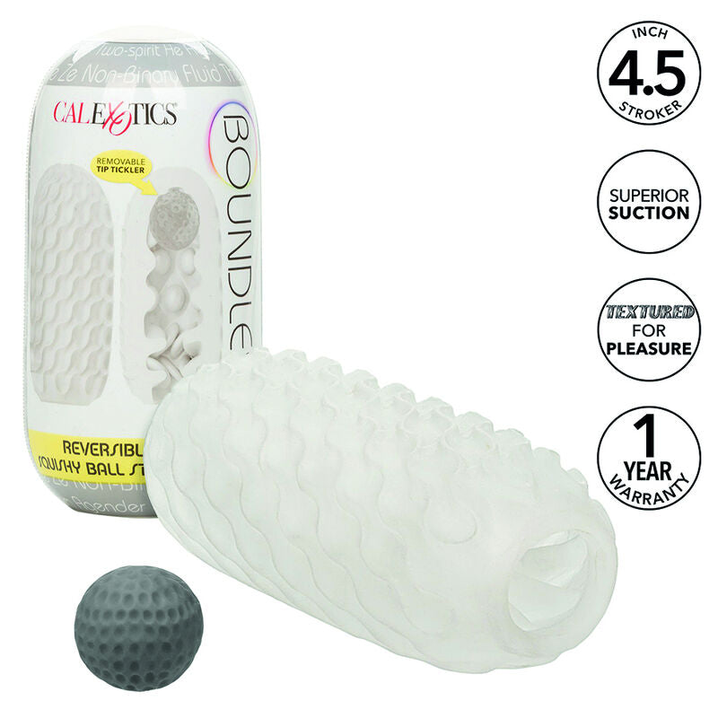 CALEXOTICS Boundless Stroker Soft Reversible Grey – Giocattolo versatile con design morbido per il piacere personale