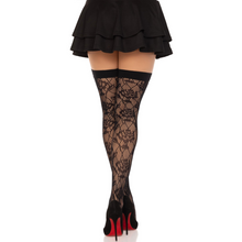 Collant a rete LEG AVENUE Black Wild Rose – Eleganza delicatamente stampata per un tocco sofisticato