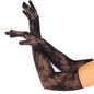 LEG AVENUE - WHITE FLORAL NET GLOVES