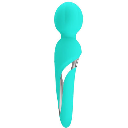 PRETTY LOVE Walter Vibrador Wand Verde Agua – Masajeador De Silicona Suave Con 7 Funciones De Vibración