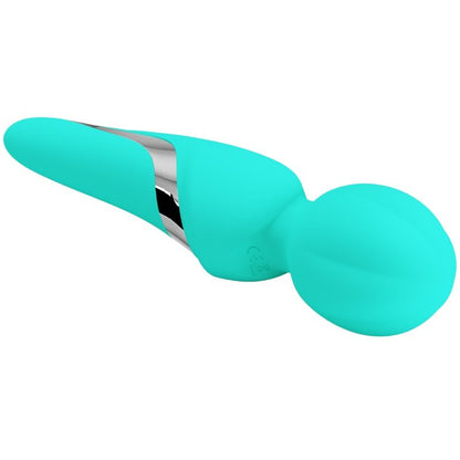 PRETTY LOVE Walter Vibrador Wand Verde Agua – Masajeador De Silicona Suave Con 7 Funciones De Vibración