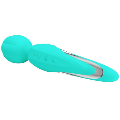 PRETTY LOVE Walter Vibrador Wand Verde Agua – Masajeador De Silicona Suave Con 7 Funciones De Vibración