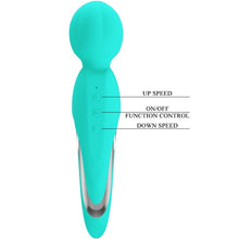PRETTY LOVE Walter Vibrador Wand Verde Agua – Masajeador De Silicona Suave Con 7 Funciones De Vibración