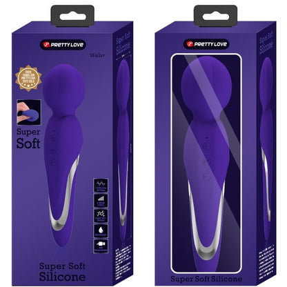 PRETTY LOVE Walter Vibrating Wand Violet – Massaggiatore in morbido silicone con 7 funzioni di vibrazione