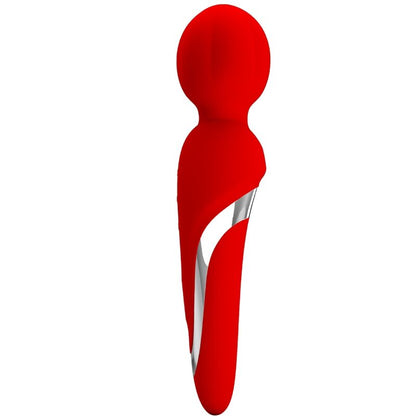 PRETTY LOVE Walter Bacchetta Vibrante Rossa – Massaggiatore in Silicone Morbido con 7 Funzioni di Vibrazione
