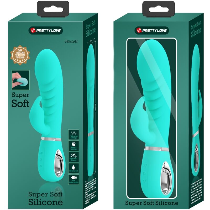 PRETTY LOVE - PRESCOTT MULTIFUNCTIONAL G-SPOT VIBRATOR AQUA GREEN
