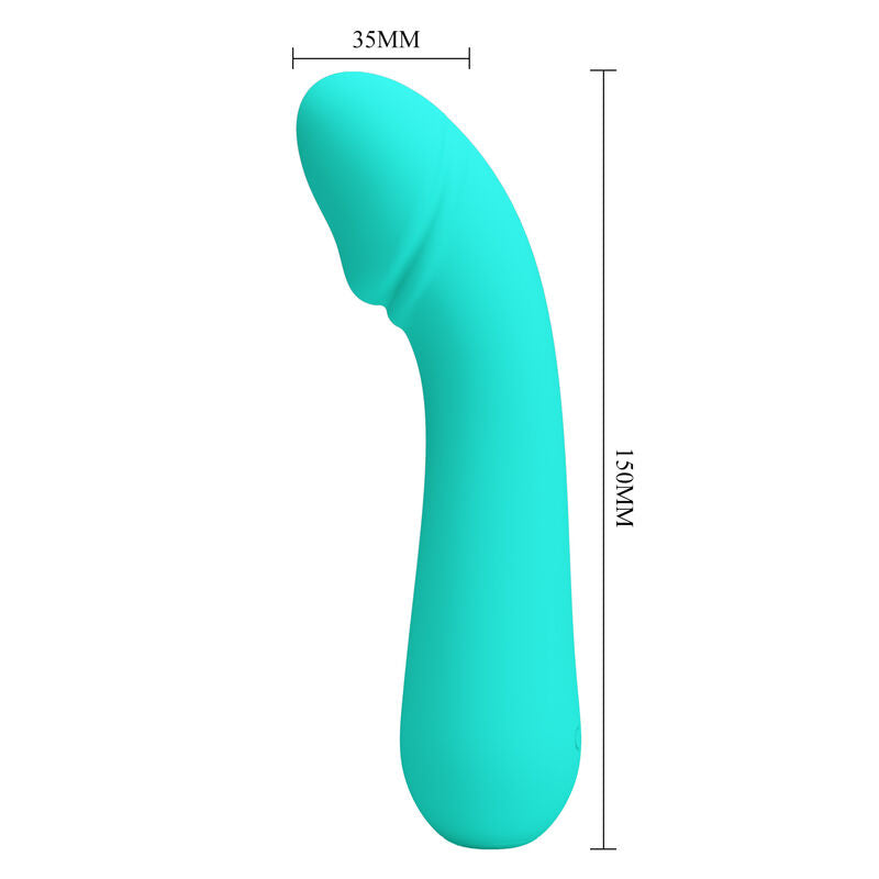 PRETTY LOVE Cetus Vibratore Ricaricabile Verde Acqua – Design Ergonomico con Silicone Medico per il Piacere Intimo