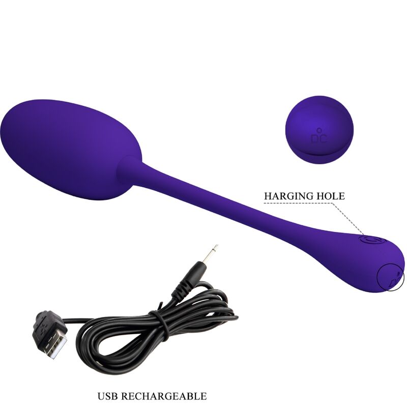 Pretty Love Knucker Uovo Vibrante Ricaricabile Viola – Silicone Ipoallergenico con Design Ergonomico