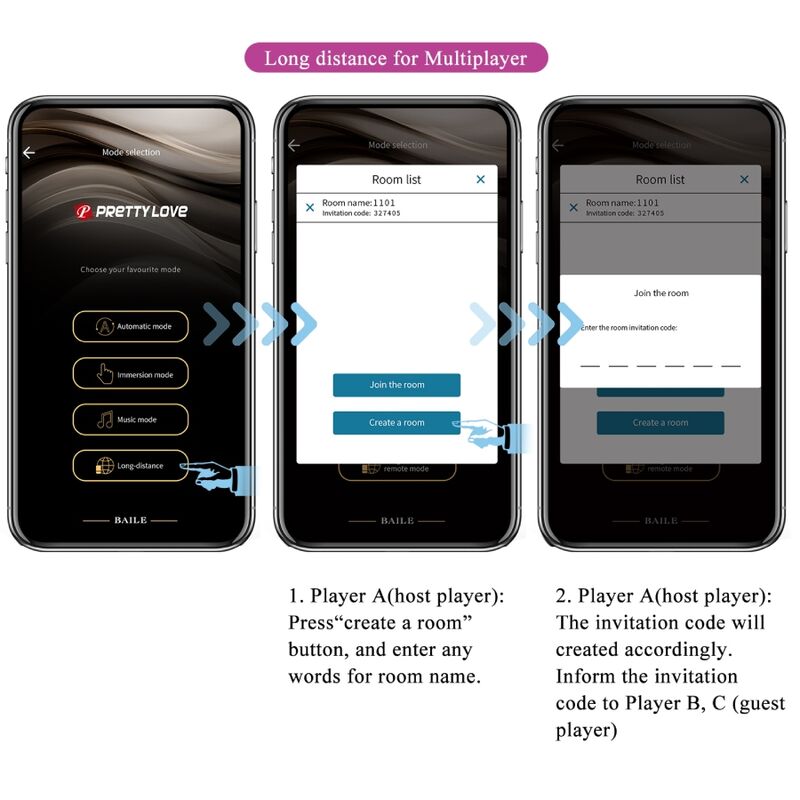 PRETTY LOVE Jayleen Vibratore con telecomando – Design ergonomico con 12 modalità di vibrazione