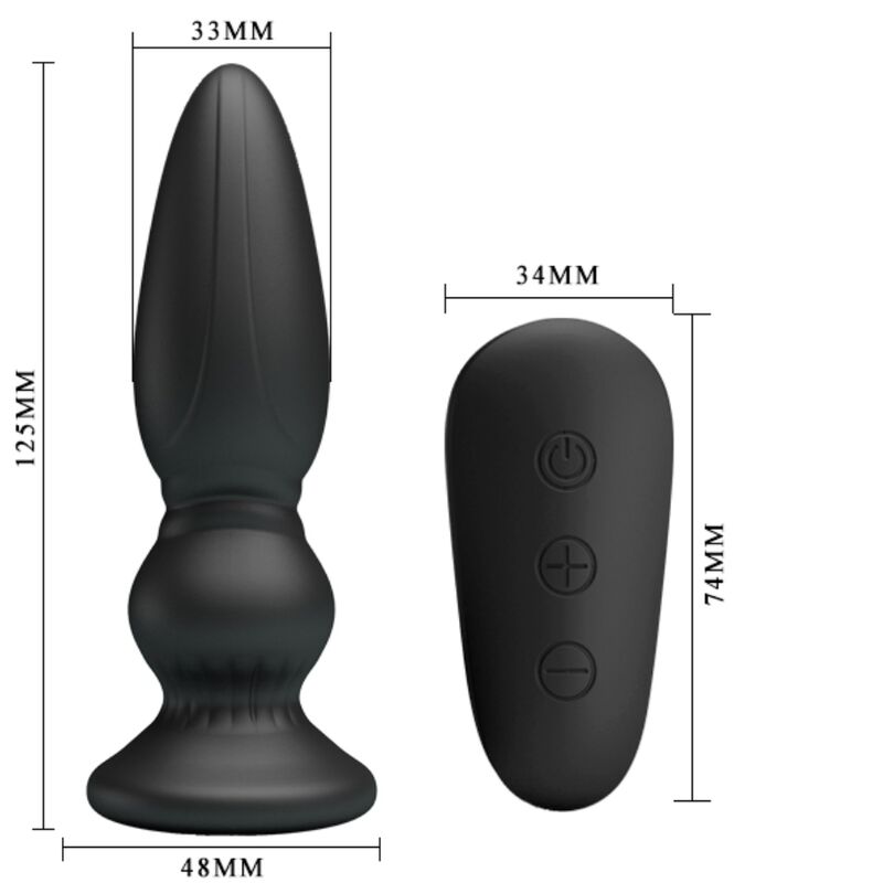 MR PLAY - Powerful Vibrating Remote Control Anal Plug Black