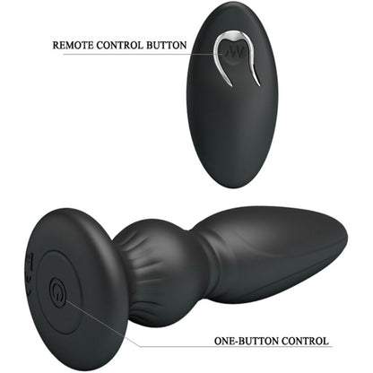 MR PLAY - Powerful Vibrating Remote Control Anal Plug Black