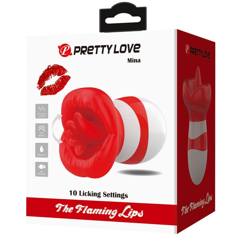 Comprar Pretty Love Mina Estimulador Lengua Rojo Claro – Diseño Realista Para Experiencia Única-Noxtic