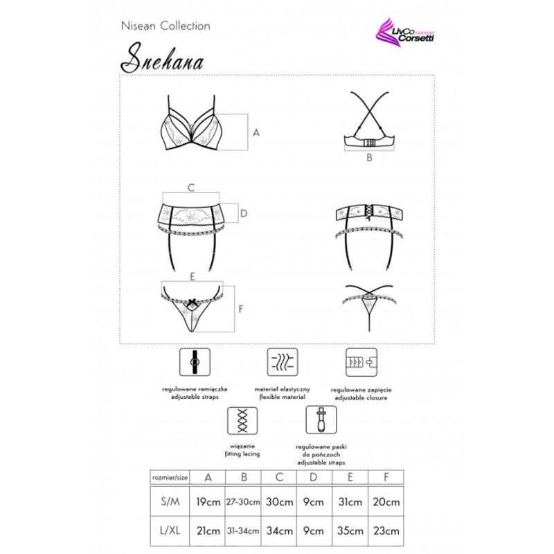LIVCO Corsetti Fashion Snehana LC 90443 – Elegante completo intimo con reggiseno e reggicalze