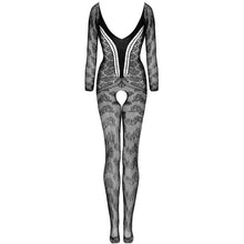 LIVCO CORSETTI FASHION - CORDILL LC 17357 BODYSTOCKING CROTCHLESS NEGRO TALLA ÚNICA