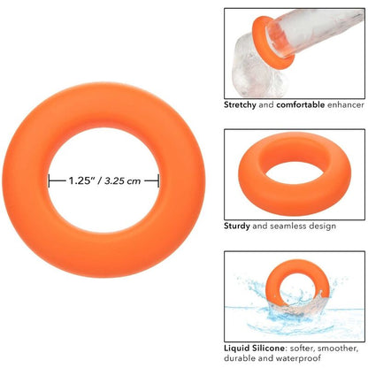 CALEXOTICS Alpha Prolong Ring Large Arancione – Design confortevole per un piacere prolungato