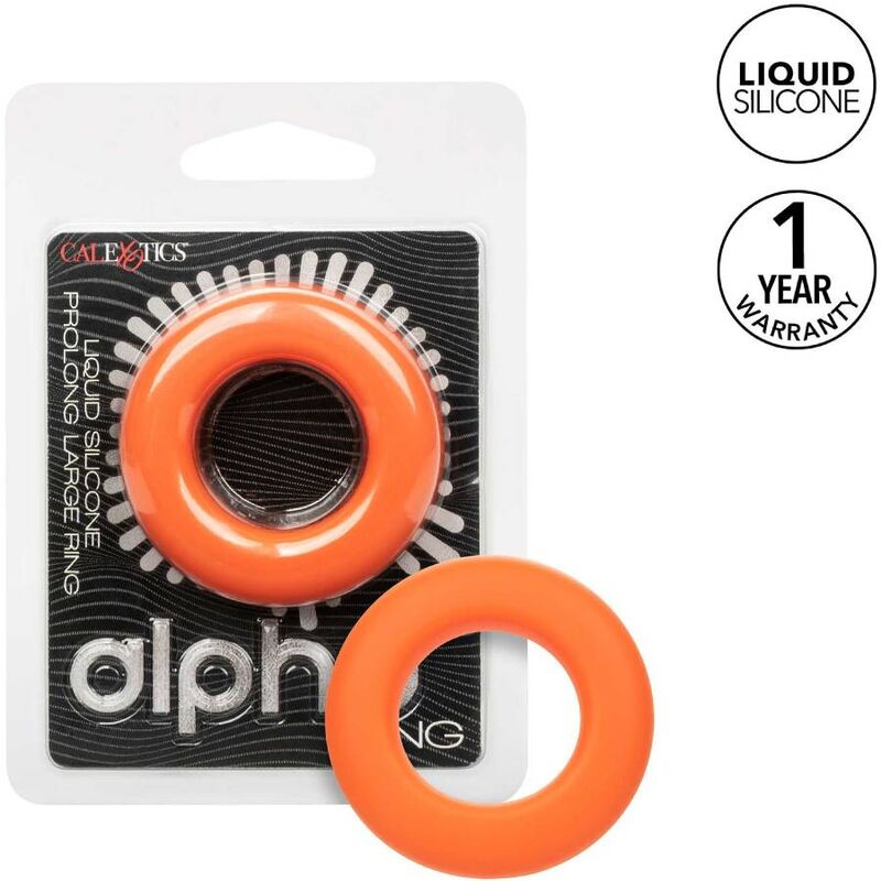 CALEXOTICS Alpha Prolong Ring Large Arancione – Design confortevole per un piacere prolungato