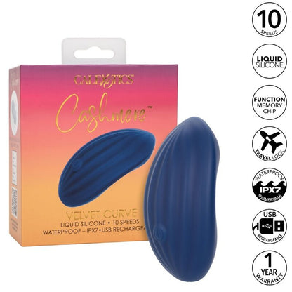 CALEXOTICS Cashmere Velvet Curve Azul – Vibrador Recargable Con Diseño Ergonómico Para Placer Sensorial