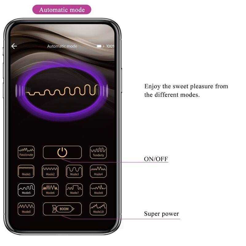 Pretty Love Abner App Lilac – Uovo vibrante compatto con telecomando per un piacere personalizzato
