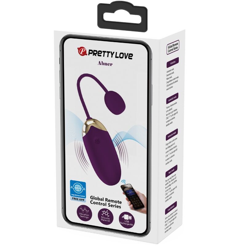 Pretty Love Abner App Lilac – Uovo vibrante compatto con telecomando per un piacere personalizzato
