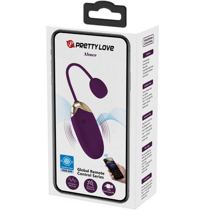 Pretty Love Abner App Lilac – Uovo vibrante compatto con telecomando per un piacere personalizzato