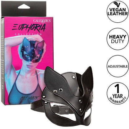CALEXOTICS Euphoria Máscara De Gato – Diseño Elegante De Cuero Vegano Para Aumentar La Seducción