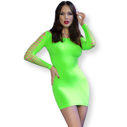 Comprar CHILIROSE CR 4617 Verde – Vestido Sin Costuras Que Realza Tu Silueta Con Elegancia-Noxtic