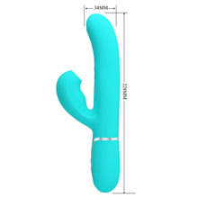 PRETTY LOVE - PERLITA 3-IN-1 MULTIFUNCTIONAL G-SPOT VIBRATOR AQUA GREEN