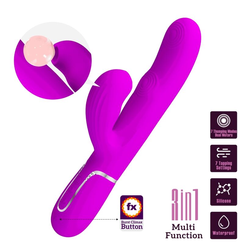 PRETTY LOVE Perlita Vibratore Viola Multifunzionale – Esperienza Unica con 7 Modalità di Accarezzazione