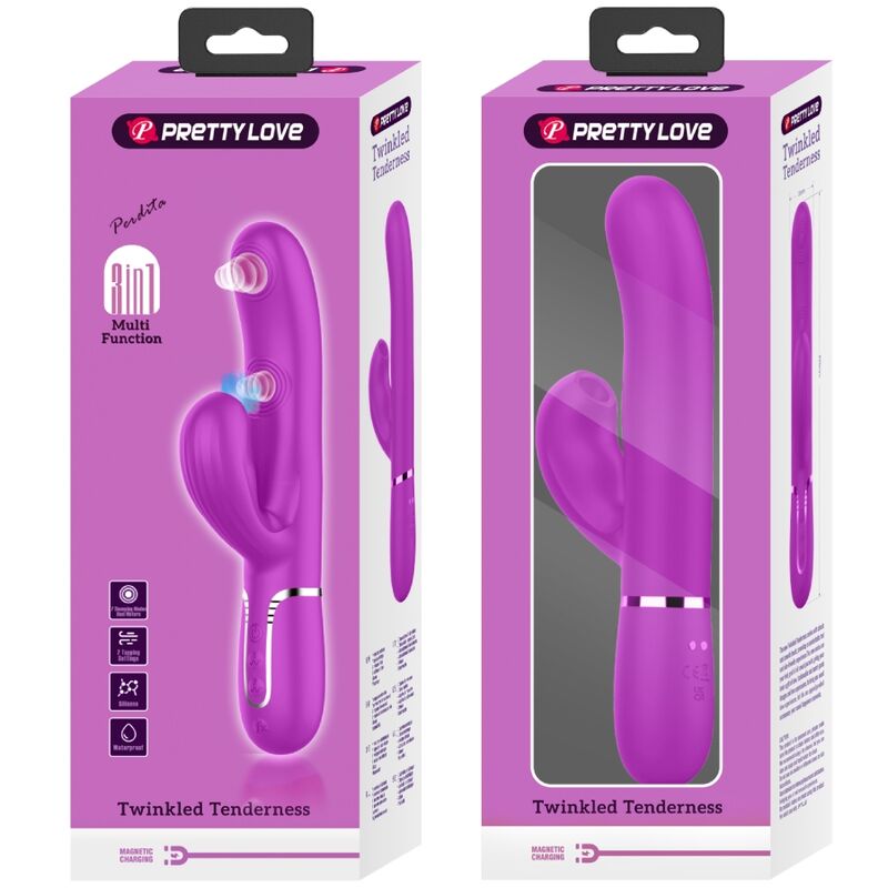 PRETTY LOVE Perlita Vibratore Viola Multifunzionale – Esperienza Unica con 7 Modalità di Accarezzazione