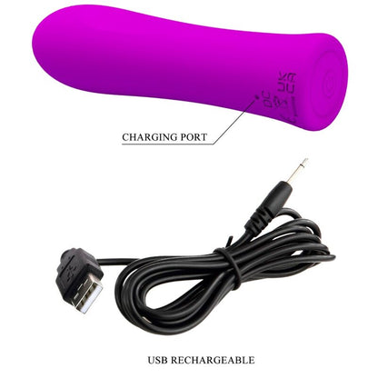 PRETTY LOVE Alfreda Vibrador Super Power Violeta – Vibrador Recargable Con Estimulación Profunda