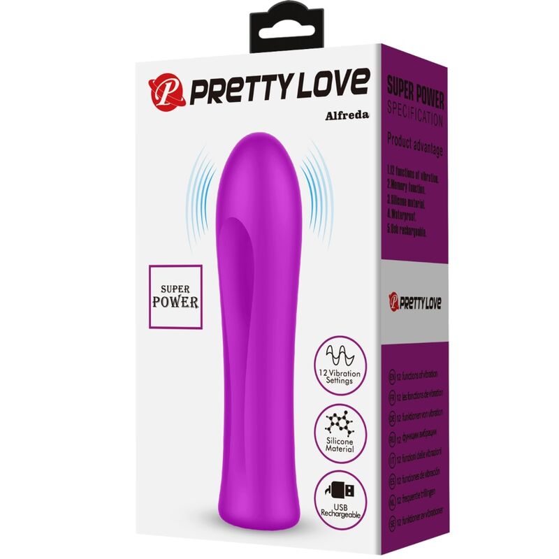 Comprar PRETTY LOVE Alfreda Vibrador Super Power Violeta – Vibrador Recargable Con Estimulación Profunda-Noxtic