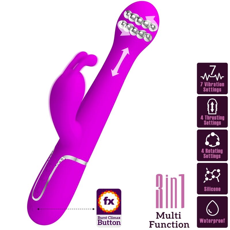 Comprar Pretty Love Dejon Vibrador Rabbit 3 En 1 – Vibrador Multifuncional Con Potentes Motores Gemelos-Noxtic
